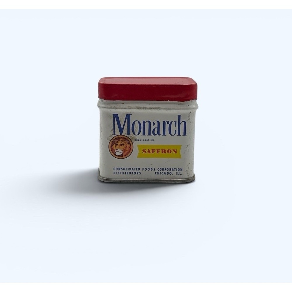 Vintage‎ Monarch Spice Tin SAFFRON EMPTY